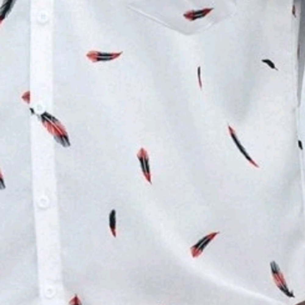 Men's White Shirt & Short - Burgundy to White - Picture 8 of 8